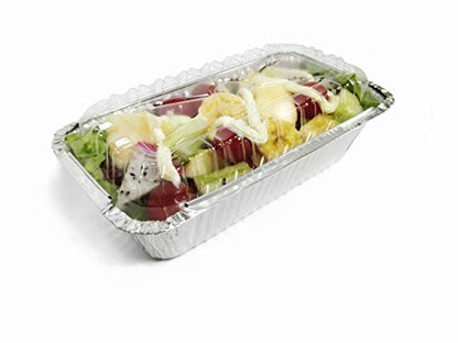 Disposable Loaf Pan with Lid for Baking - 1.5 Lb Disposable Bread Pans - Meatloaf Pans – 50 Aluminum Foil Pans and 50 Clear Lids - Perfect for Baking Cakes, Bread, Meatloaf…