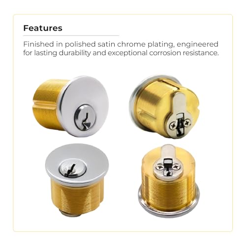 Brass Mortise Cylinder Lock 1 Inch Keyway Keyed Alike | Storefront Door Replacement - Adams Rite Kawneer Vistawall - size: 1 Pack