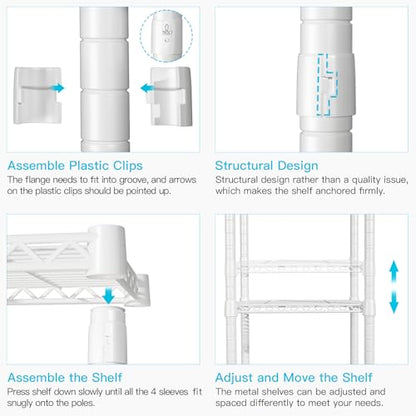 FUTASSI Rolling Clothes Rack, Clothing Racks for Hanging Clothes, White - color: White, size: P3 Mini