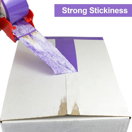 BOMEI PACK 6 Rolls Purple Heavy Duty Packing Tape,1.88 Inches x 60Yards - color: purple