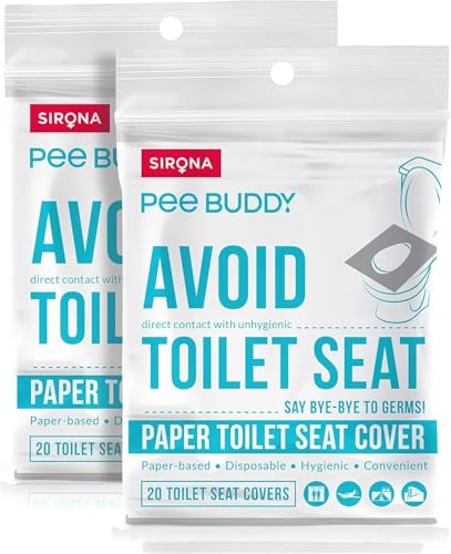 PeeBuddy Disposable Paper Toilet Seat Covers (Pack Of 40) | No Direct Contact with Unhygieneic Seats| Easy To Dispose| Nature Friendly| Must Have For Women - size: 40 Seat Covers