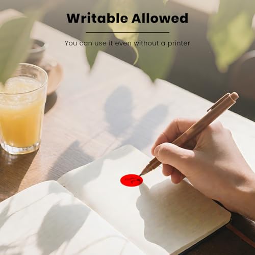 Red Round Thermal Labels 1 Inch Vinyl Printer Sticker 500 PCS - color: Red