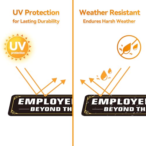 Employees Only Sign, (2 Pack) Self Adhesive Employees Only Beyond This Point Sign, Rust Free Aluminum Metal Staff Only Sticker Signs for Wall and Door (9 x 3 inches, Black/White) - color: Black /White
