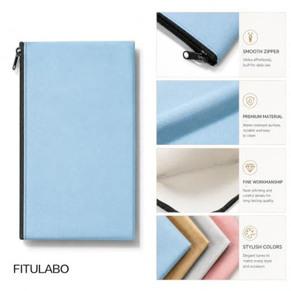 Zippered Security Bank Deposit Bag, PU Leather Cash and Coin Utility Pouch Bank Envelopes with Zipper - color: Multi-colored