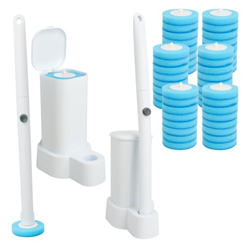 IwIeIaIrI Disposable Toilet Brush and Holder Set with 48 Refills, Square - color: Square Tube