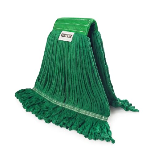 Mop Head Replacement,Commercial Mop Heads,Cotton Washable Industrial Mop Head,6 Inch Heavy Duty Mop Heads,Wet Industrial Cleaning Mop Head for Home,Industrial and Commercial Use Clean（Green） - color: Green, size: 1 Pack