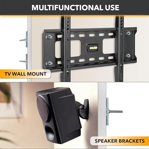 CondoMounts EDA1451 Universal Wall Mounting Anchors | Steel | NO Stud | Metal | TV Mount Metal Studs | Cabinets | Holds 90lbs | Includes 50 Elephant Anchor Set & Mounting Kit - size: 50 Anchors, style: Drywall Anchors