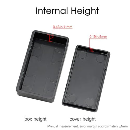 LeMotech Project Box 10 Pieces ABS Plastic Electrical Project Case Small Junction Box for Electronics Black 2.0 x1.1 x0.6 inch (50 x 28 x 15 mm) - size: 2.0" x1.1" x0.6"(10pc)