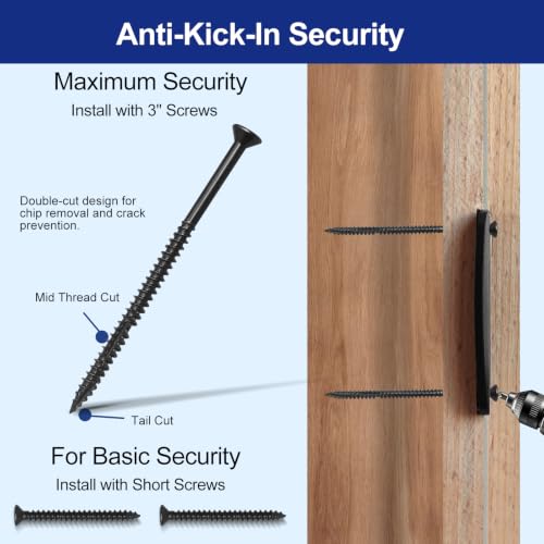 Standard Door Strike Plate Ultra Heavy-Duty Version, 2-1/4" x 1-3/4" - color: Matte Black