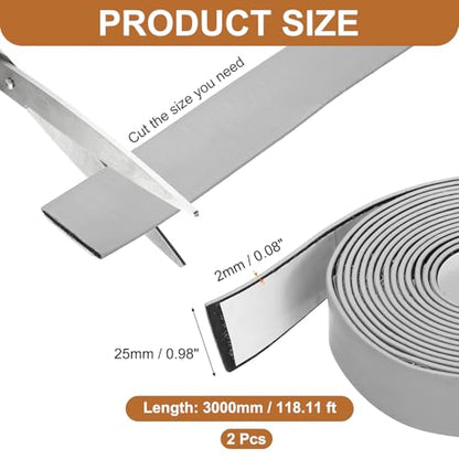 2PCS Smoke Fire Seal Strip 9.8Ft 25mm/0.98" Wx 2mm/0.08" T Grey - color: Gray, size: 9.8FT x 25mm / 0.98" W x 2mm / 0.08" T