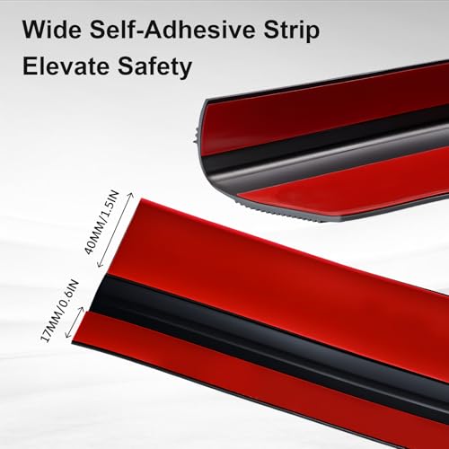 Stair Edge Protector, 48Ft Pre-Angled L-Shaped Stair Nosing with Self-Adhesive, Rubber Trim for Indoor/Outdoor Home & RV Steps - size: 48 FT