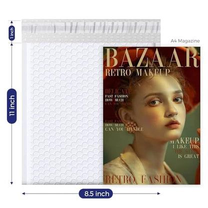 Fuxury Bubble Mailers 8.5x12" 25 Pack Self-Seal Adhesive Padded Envelopes - color: White, size: 8.5x12" 25PC