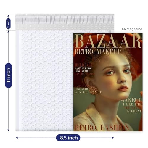 Fuxury Bubble Mailers 8.5x12" 25 Pack Self-Seal Adhesive Padded Envelopes - color: White, size: 8.5x12" 25PC