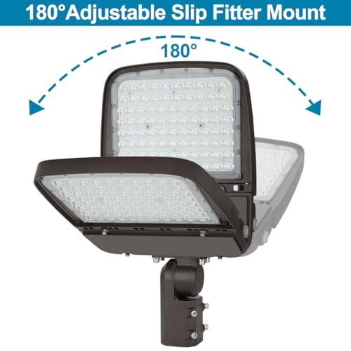 LED Parking Lot Light 240W/200W/150W Adjustable with Slip Fitter - size: 240W-Slip Fit-1Pack