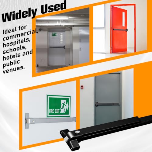 Zonon 1 Set 31" Commercial Door Push Bar with Lever Handle, Black - color: Black, size: 31"