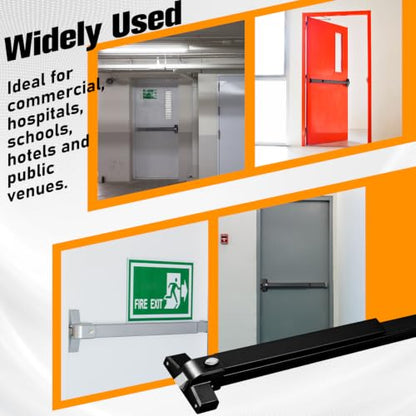 Zonon 1 Set 31" Commercial Door Push Bar with Lever Handle, Black - color: Black, size: 31"