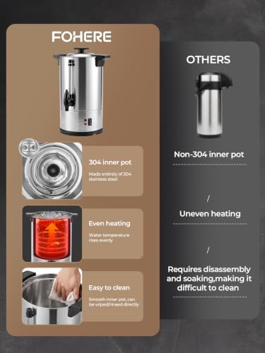 Coffee Urn 60 Cups Commercial, 6L Electric Beverage Dispenser