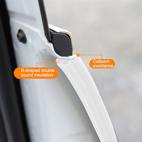 Osilly Adhesive Rubber Car Door Seal Strip, White - color: White, size: Style C-32FT
