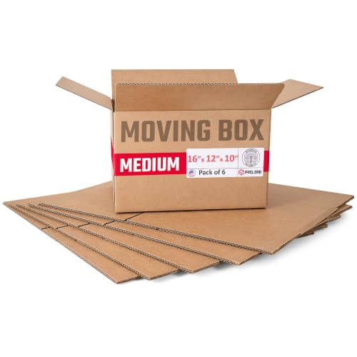 Medium Moving Cardboard Boxes 16"L x 12"W x 10"H (Pack of 6) - USA-Made Packing Boxes for Moving, Shipping, or Storage - USPS, UPS, FedEx Approved - Professional Packing Supplies - color: Pack of 6, size: Medium 16x12x10"