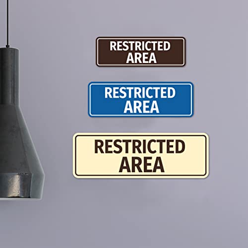Standard Restricted Area Sign (Ivory/Dark Brown) - Small - color: Ivory/Dark Brown, size: Small (2" x 6")
