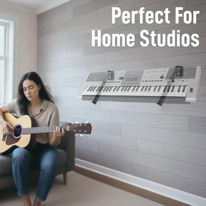 Victory Display WALL-MOUNTED Keyboard Arms – Fixed Length Keyboard Wall Mount, Space-Saving Keyboard arms for Home Studios and retail stores, Displays keyboard at 45°, 65° & 90° Angles – 1 Pairs (16")