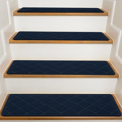 KOOTETA Stair Treads for Wooden Steps Indoor, 15 Pack 8" X 30" Non Slip - color: Navy, size: 8" x 30"