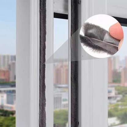 16 Ft (5m) 196 Inch Sliding sash Windows Doors Tape Pile Draught excluder Brush Seal Strip weatherstrip 7mm x 6mm (7/24 1/4 Inch, Gray) - size: 7mm * 6mm