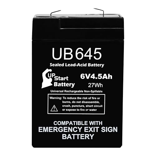 6V UB645 6 Volt 4.5AH Exit Sign Battery Replacement