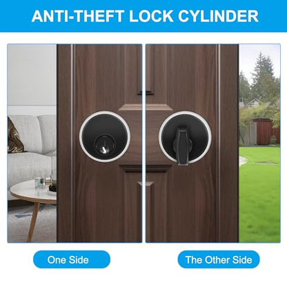 Commercial Mortise Lock Cylinder, Black, with Thumbturn - color: Black