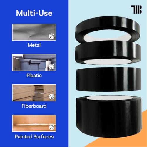 TapeManBlue Strapping Tape, Black Tensilized Polypropylene Strapping Tape for Banding, Bundling, Packaging and Palletizing, Made in USA (18 mm x 55m (96 Rolls)) - size: 18 mm x 55m (96 Rolls)