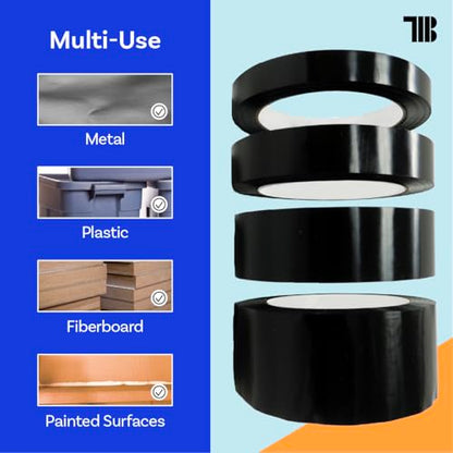 TapeManBlue Strapping Tape, Black Tensilized Polypropylene Strapping Tape for Banding, Bundling, Packaging and Palletizing, Made in USA (12 mm x 55m (144 Rolls)) - size: 12 mm x 55m (144 Rolls)