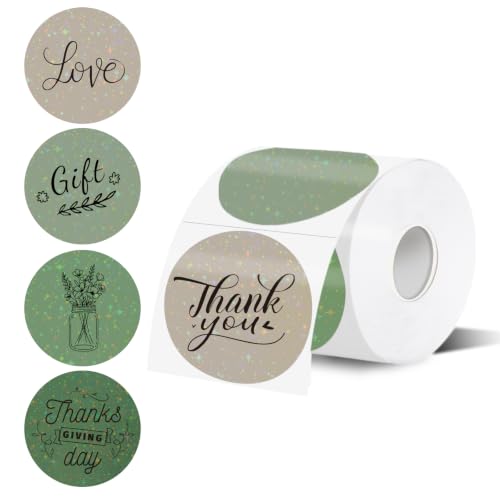 3''Holographic Thermal Label,Round Self-Adhesive Direct Thermal Label,for DIY Logo Design,Name Tag (200/Roll Sage Green) - color: Sage Green Starry Sky, size: 3 inches