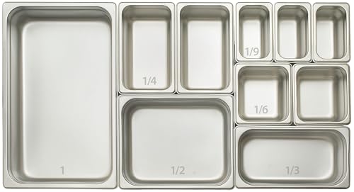 Winco 4" 1/6 Size Deep Stainless Steel Steam Pan/Table Pan, Anti-Jam - size: 4" Deep