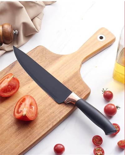 Kitchen Cooking Utensils and Knife Set with Holder Block, 19 Pieces Cooks Cutting Set 11 Pcs Silicone Cooking Utensils Sharp Stainless Steel Knives Scissors Whisk Tongs and Cutting Board (Black) - color: Black