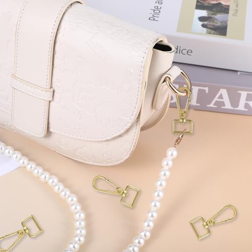 20 Pcs Metal D Ring Swivel Lobster Claw Clasp Snap Hooks Purse Hardware - color: Gold, size: 3/4 Inch