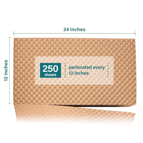 Elementree Paper Bubble Wrap Sheets for Packing, Moving, & Shipping - 24" x 12" x 500' - Eco-Friendly Kraft Bubble Paper - Recyclable Cushioning Wrap - Made in the USA (01942) - size: 24" x 12" x 500' Kraft