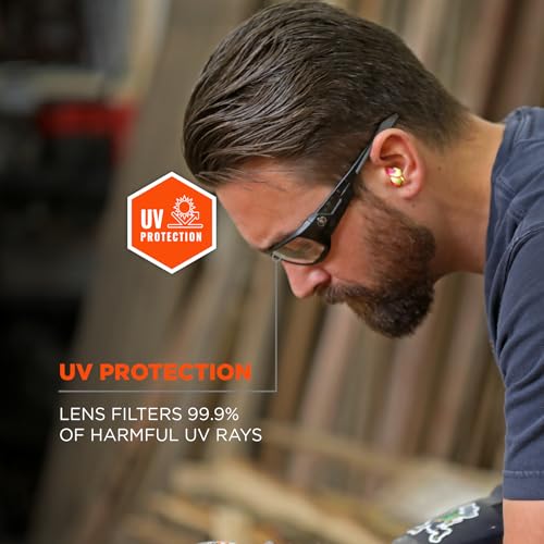 Ergodyne Skullerz ODIN Safety Glasses Sunglasses, Impact Resistant Z87.1+ - color: Matte Gray Frame, Clear Lens