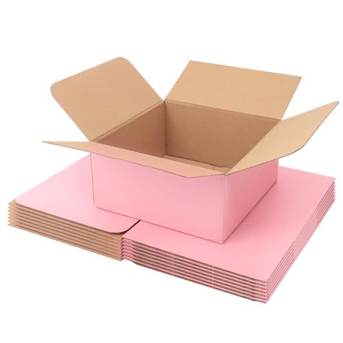 Pink Shipping Boxes Medium 8x8x4 Inches, 30 Pack Corrugated Cardboard Boxes for Packaging Small Business Mailing - color: Pink, size: 8x8x4 Inch