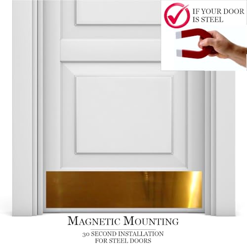 Door Kick Plate, 6x32 in, Shiny Brass, Magnetic - color: Shiny Brass, size: 6" x 32"