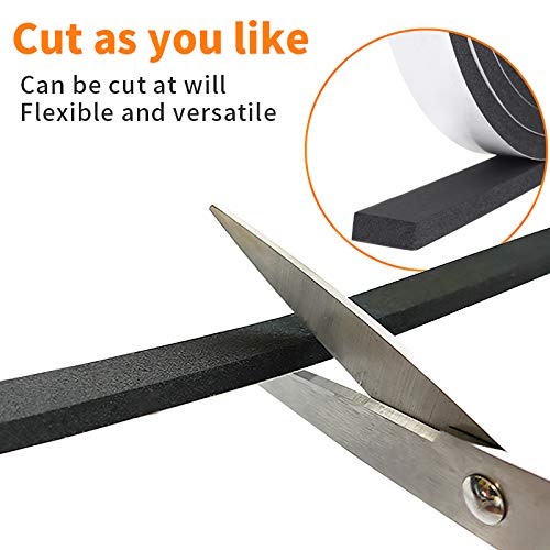 Foam Insulation Tape self Adhesive,Weather Stripping for Doors and Windows,Sound Proof soundproofing Door Seal,Weatherstrip,Pipe Cooling, Air Conditioning Seal Strip (W:1/2In xT: 1/2In XL: 13Ft) - size: 1/2 in x 1/2 in x 13 ft