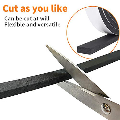 Foam Insulation Tape self Adhesive,Weather Stripping for Doors and Windows,Sound Proof soundproofing Door Seal,Weatherstrip,Pipe Cooling, Air Conditioning Seal Strip (W:1/2In xT: 1/2In XL: 13Ft) - size: 1/2 in x 1/2 in x 13 ft