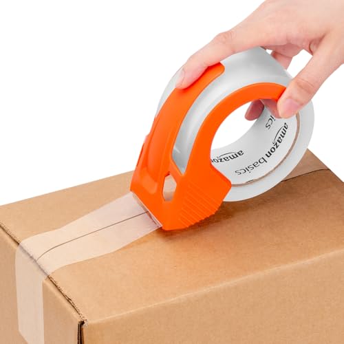 Amazon Basics Strong Plastic Adhesive Packing Tape for Shipping, Sealing Boxes, Moving and Storage, Clear, Low Odor, 1.88 in x 54.6 yds, 12-Pack - size: 1.88 inches x 54.6 yards, style: 12-Pack