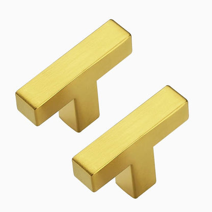 3 Pack Brushed Brass Cabinet Knobs, 2in Length Square Bar Drawer Pulls - color: Brushed Brass, size: 3 Pack, style: Square