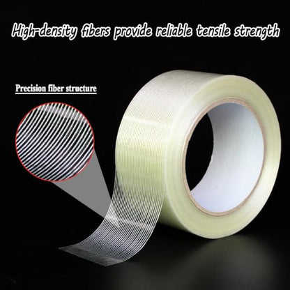 2 Rolls Filament Strapping Tape, 2'' x 55yds x 5.5mil Reinforced Fiberglass Heavy Duty Packing Strips,Resistant for Shipping Fixing and Protection,Sealing,Waterproof - size: 2"×55 Yards×2rolls