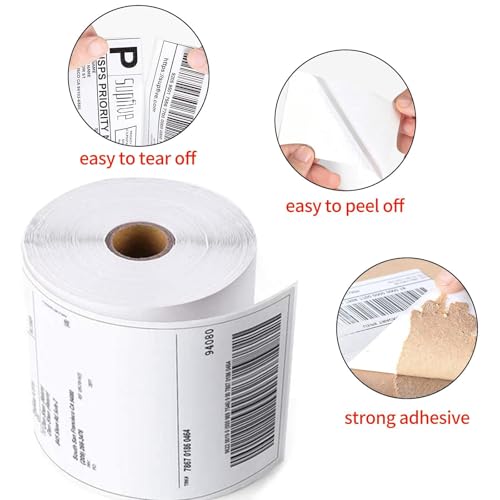 4 Rolls 1800 Labels Direct Thermal Labels 4x6-450 Labels/Roll - size: 4 Rolls | 450 Labels