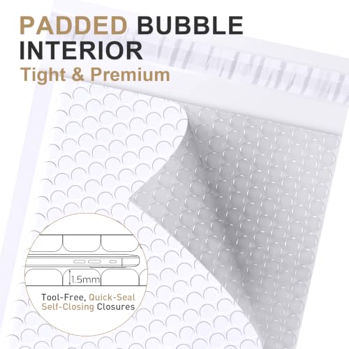 Bubble Mailers 6x10" 100 Pack: Self Seal Mailing Envelopes White