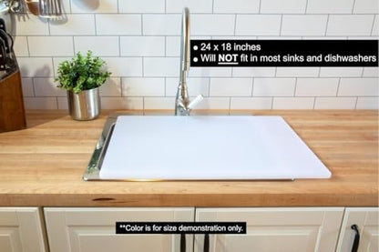 Thirteen Chefs Extra Large 24 x 18 Plastic Cutting Board - 1/2" Thick White HDPE for Restaurants and Professional Kitchens - color: White, size: 24"L x 18"W