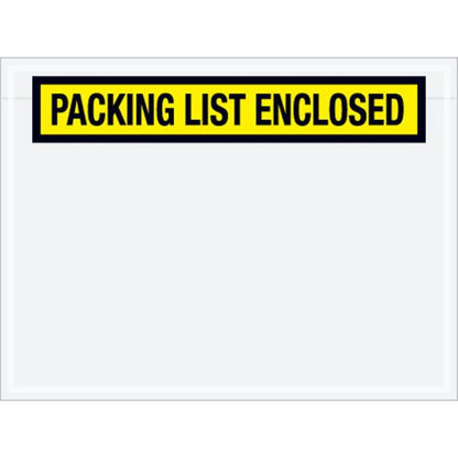 Aviditi PL441 Panel Face Envelope, "Packing List Enclosed", 4-1/2" Length x 6" Width, Yellow (Case of 1000) - color: Yellow