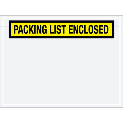 Aviditi PL441 Panel Face Envelope, "Packing List Enclosed", 4-1/2" Length x 6" Width, Yellow (Case of 1000) - color: Yellow