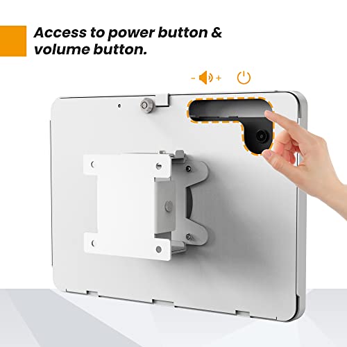 Tablet Wall Mount Compatible with Samsung Galaxy 10.5" Tab A8 Anti-Theft Lock Adjustable BSW101WG - color: White